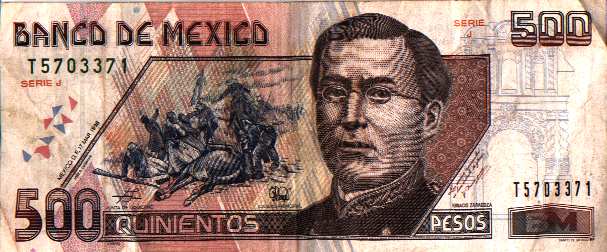 Billete de 500 pesos conmemorativo del 5 de mayo de 1862