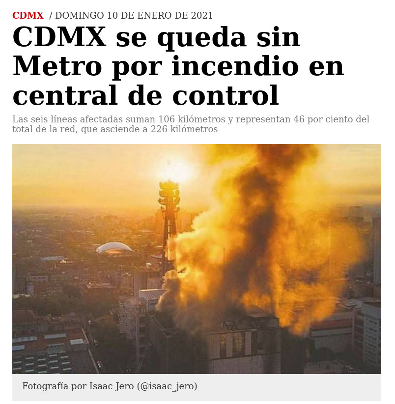 culpable del incendio en el Centro de Control de Metro que costó la vida de 1 persona y provocó lesiones en 30