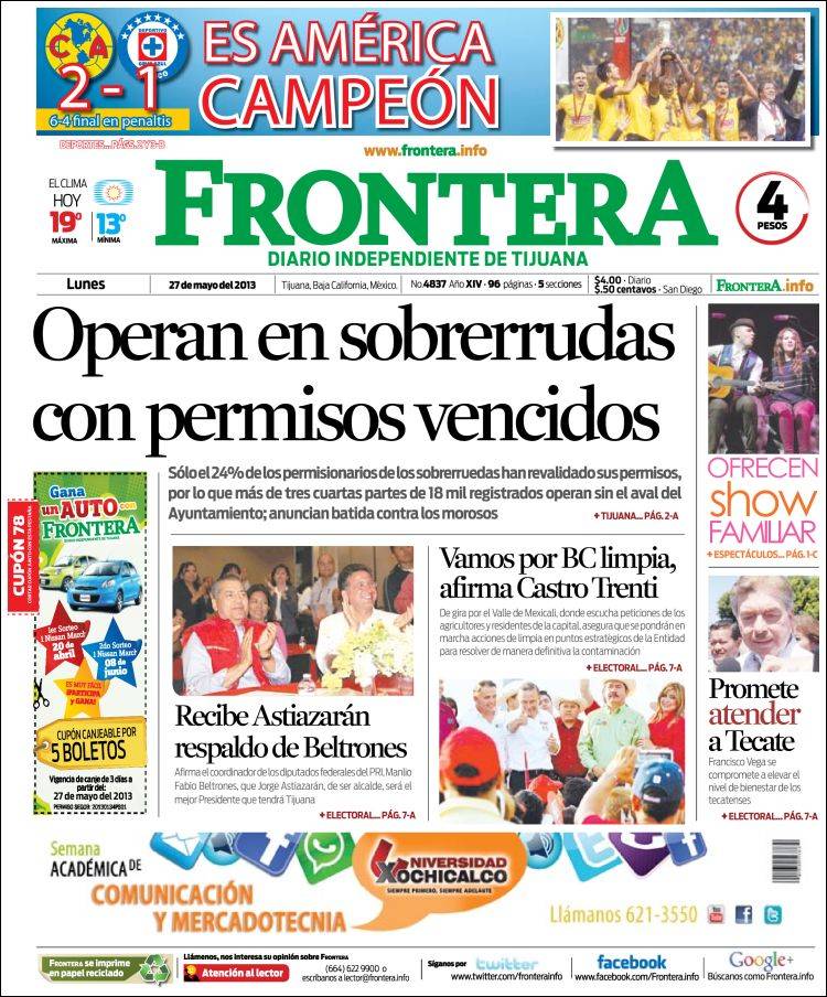 Frontera, Baja California , America Campeon 2013