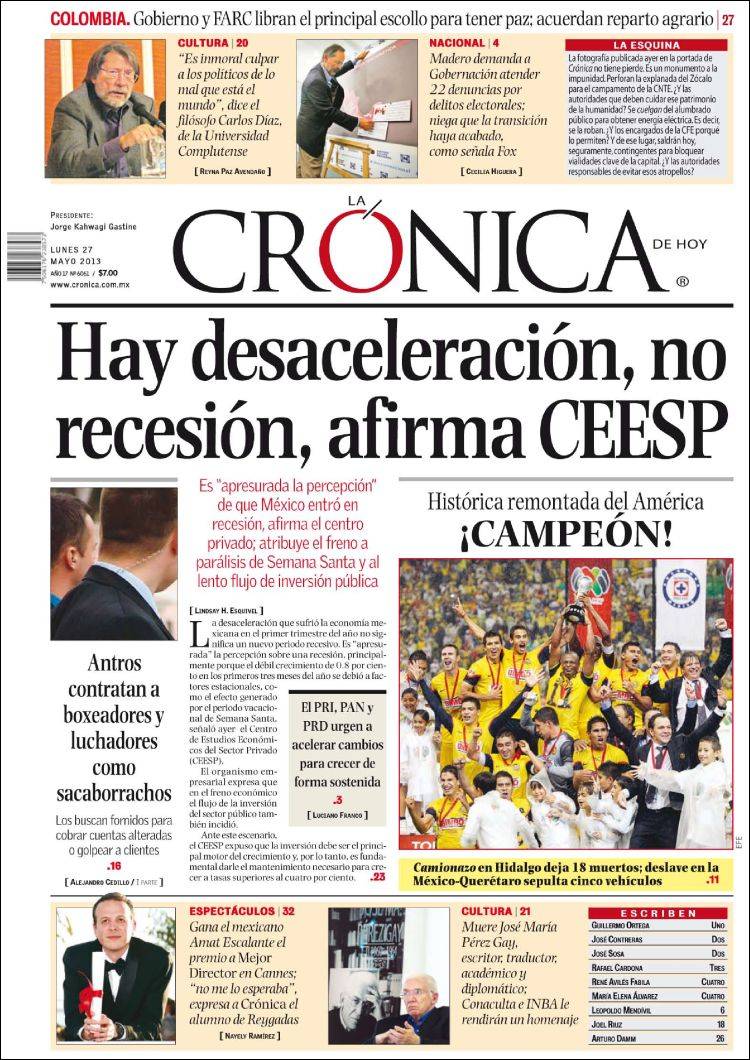 Cronica, Ciudad de Mexico America Campeon 2013