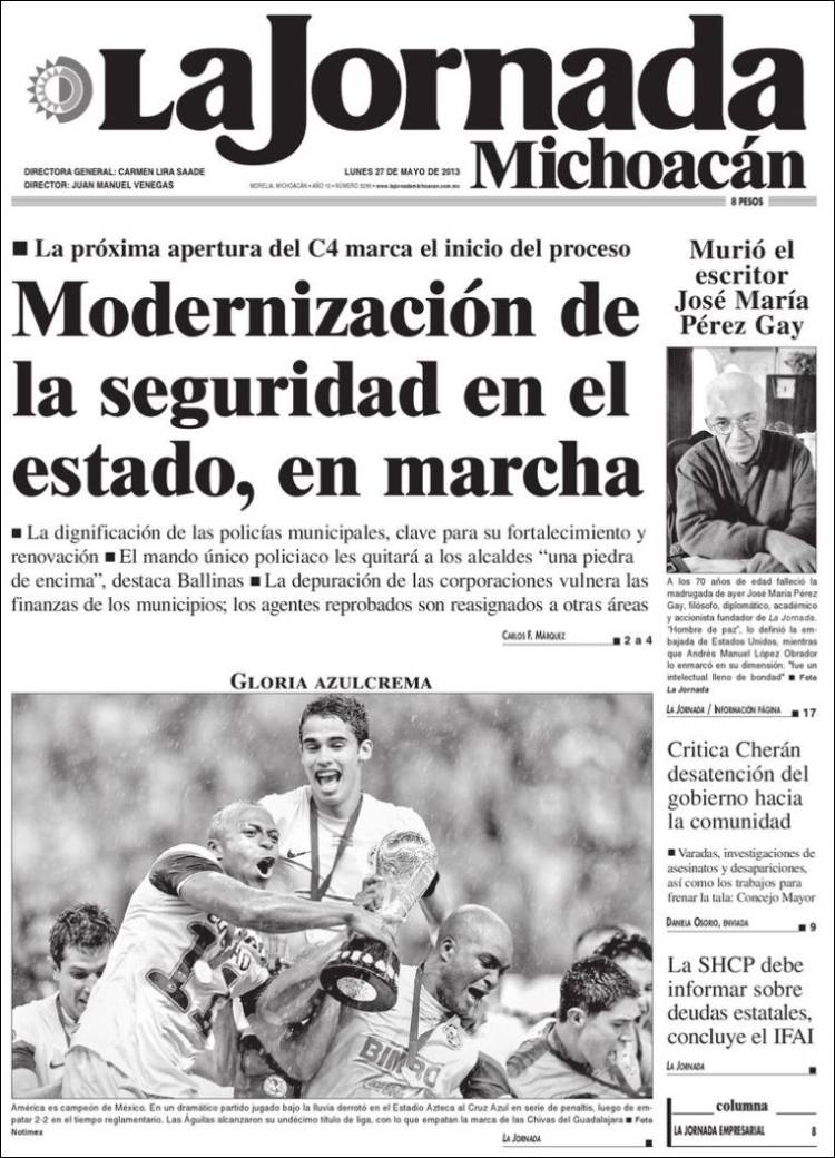 La Jornada, Michoacan, America Campeon 2013