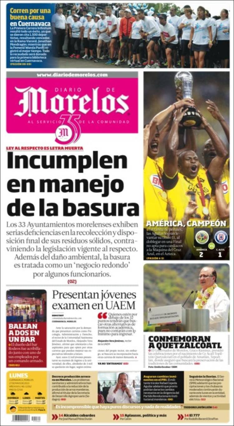 Diario de Morelos, Morelos, America Campeon 2013