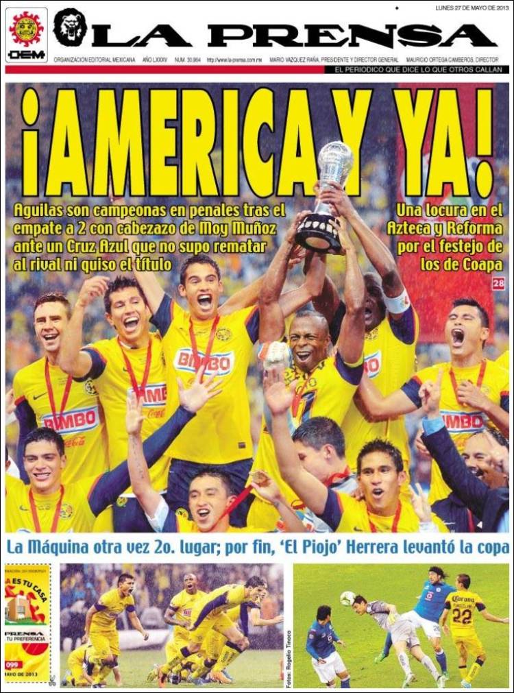La Prensa, Ciudad de Mexico America Campeon 2013