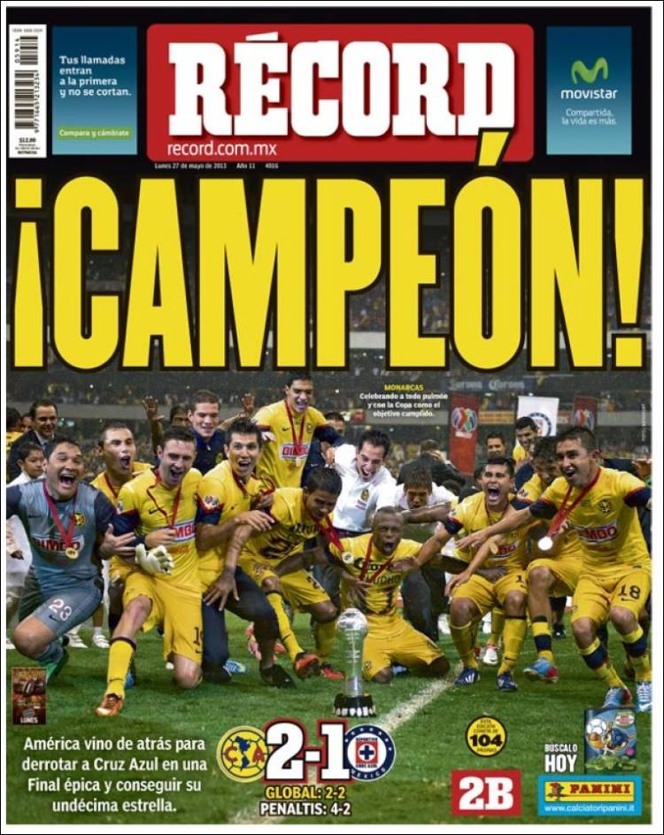 Record, Ciudad de Mexico America Campeon 2013