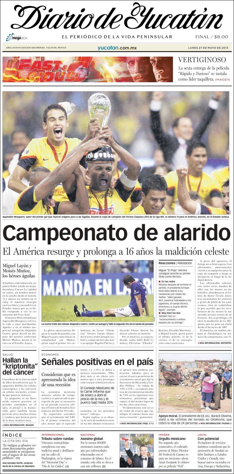 Diario de Yucatan, Yucatan, America Campeon 2013