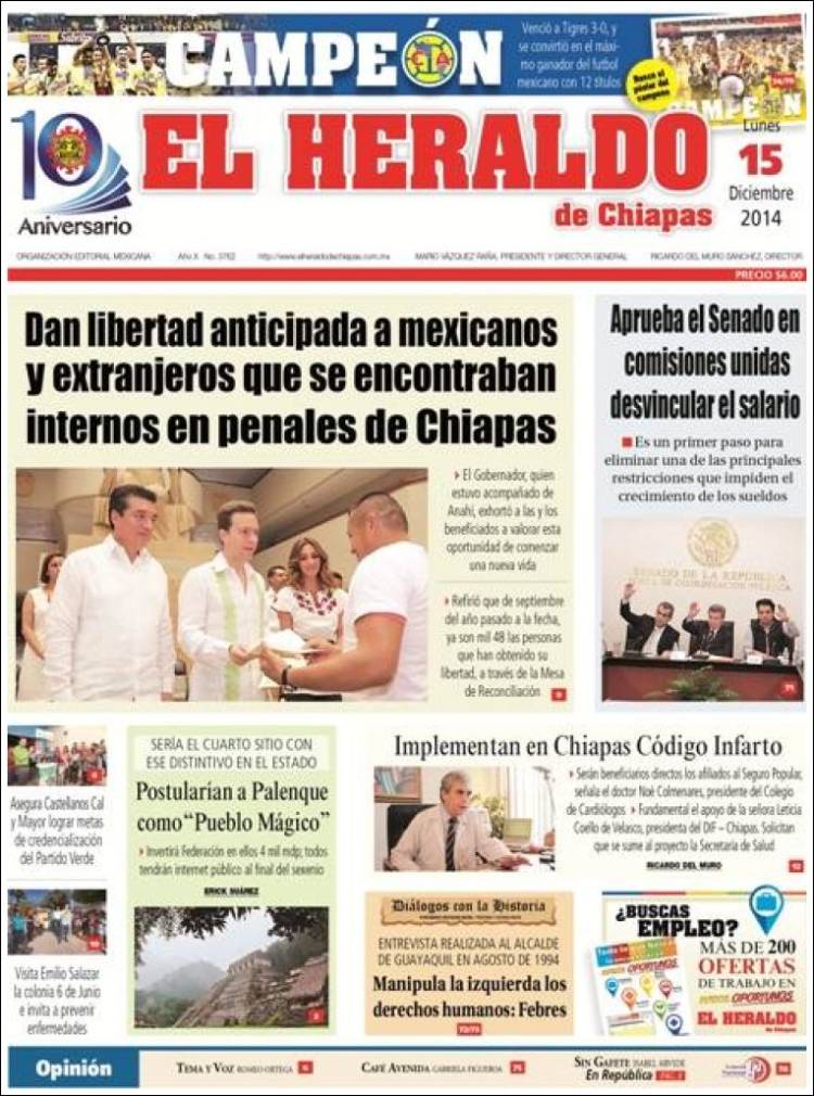 El Heraldo, Chiapas