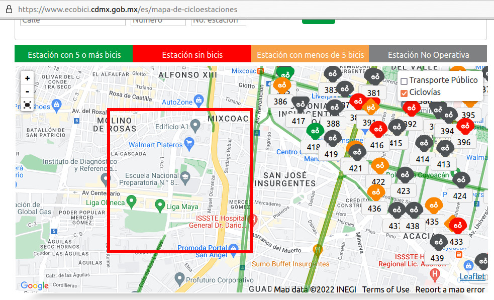 hay tramos de la legendaria ciclopista Ejercito Nacional – Fierro del Toro que ya ni aparecen en el mapa, como el tramo que va de Mixcoac a Plateros