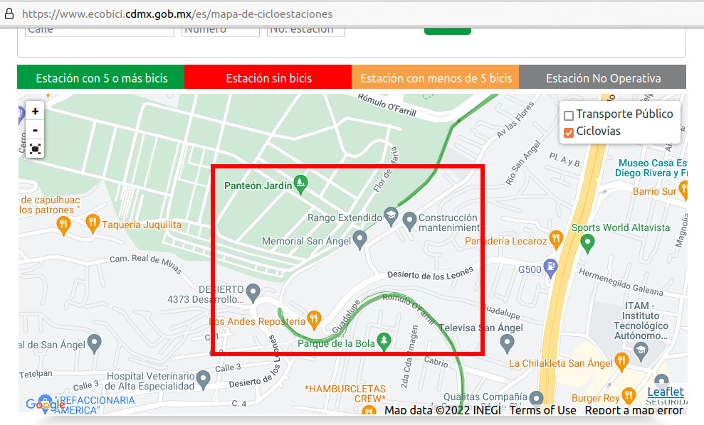 hay tramos de la legendaria ciclopista Ejercito Nacional – Fierro del Toro que ya ni aparecen en el mapa, como el tramo frente al Panteón Jardín