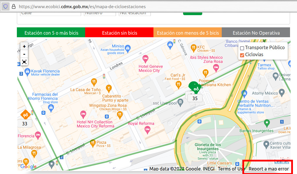 Los mapas de google permiten reportar errores