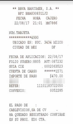 El pago a Televisa / Izzi del 22 de agosto