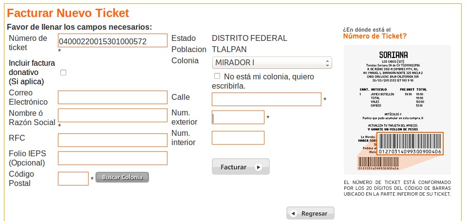 Tiendas Soriana: Gracias a la negligencia de Tiendas Soriana una persona puede sacar facturas a su nombre sin haber hecho compra alguna y con ello defraudar al fisco mexicano con gastos que nunca realizó..