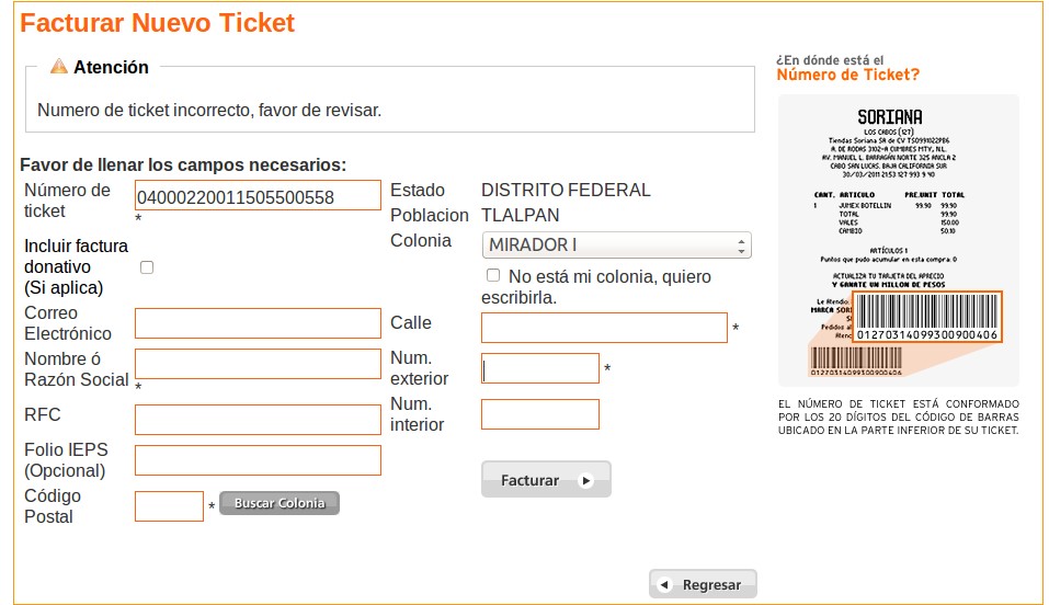 Tiendas Soriana: Algunos tickets evidentemente no existirán... O ya fueron facturados