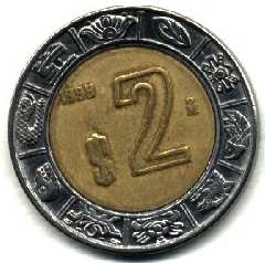 Moneda de 2 pesos Mexico