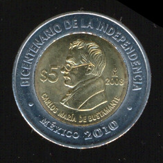Carlos Maria de Bustamante Moneda 5 pesos bicentenario
