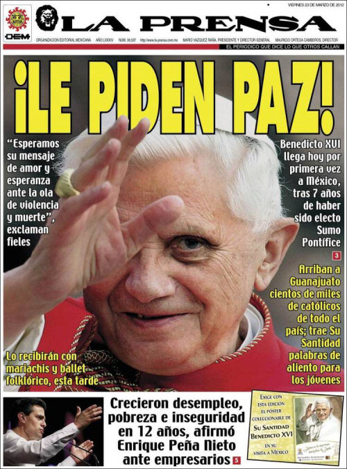 Portada del periodico la Prensa apoyando a Pena Nieto