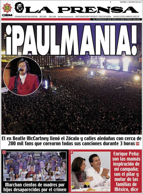 Portada del periodico la Prensa apoyando a Pena Nieto