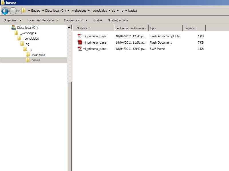archivos .fla  y  .as en el mismo directorio
