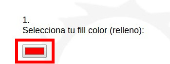 Haga click en la herramienta de selección de color para elegir para escoger un fill color (relleno)