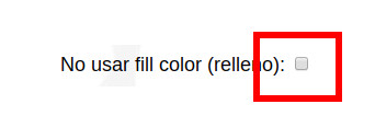 Si no necesita un fill color (relleno), active la casilla No usar fill color (relleno)