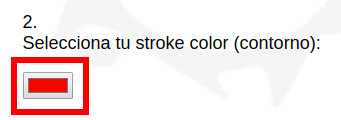 Haga click en la herramienta de selección de color para elegir un stroke color (contorno):