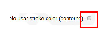 Si no necesita un stroke color (contorno), active la casilla No usar stroke color (contorno)