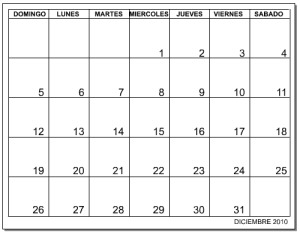 Calendario del año 2014 en formato PDF