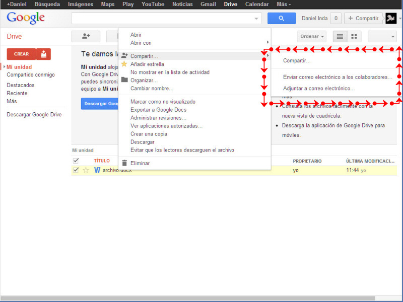 Modificar privilegios permisos de un archivo en google drive