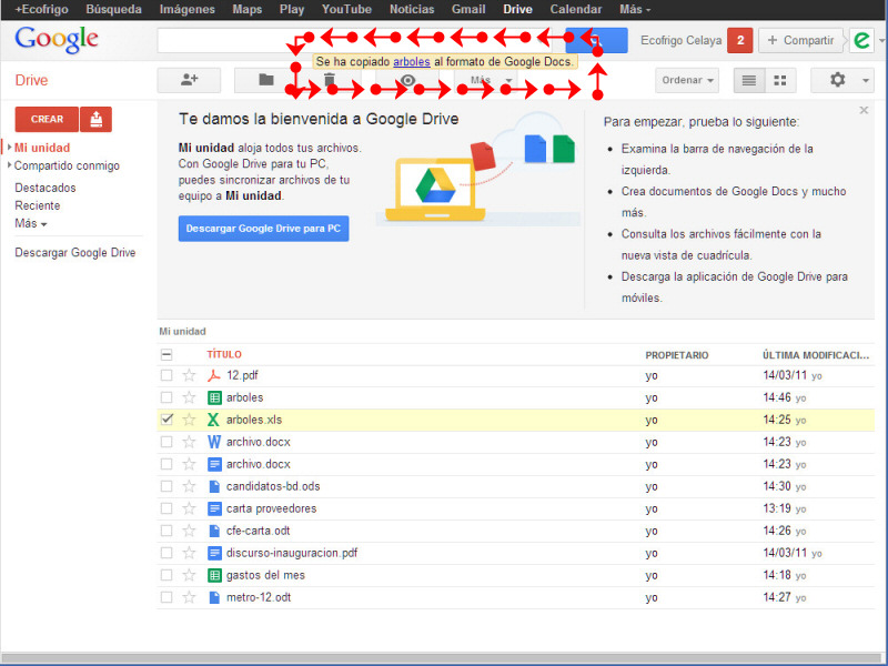 Google Drive Convertir Archivos de word y excel