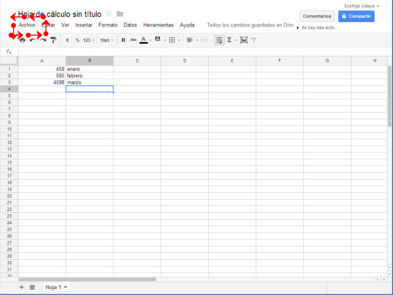 Google Drive Crear archivos de Hojas de calculo / Excel 