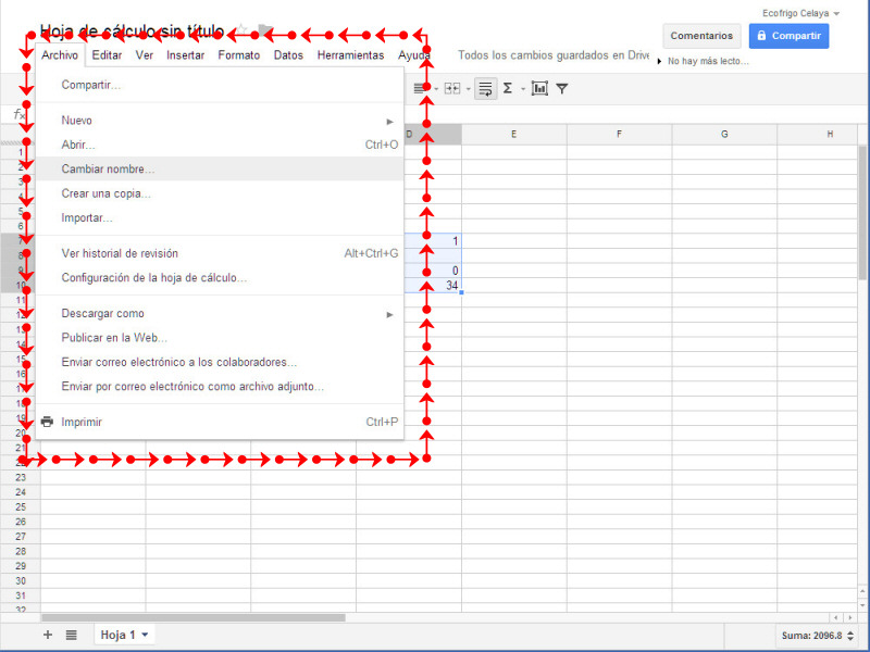 Google Drive Crear archivos de Hojas de calculo / Excel 