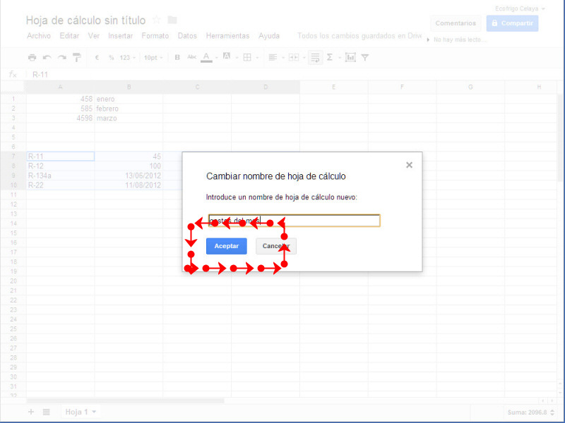 Google Drive Crear archivos de Hojas de calculo / Excel 