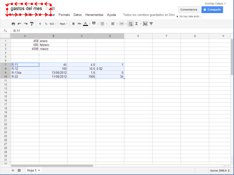 Google Drive Crear archivos de Hojas de calculo / Excel 