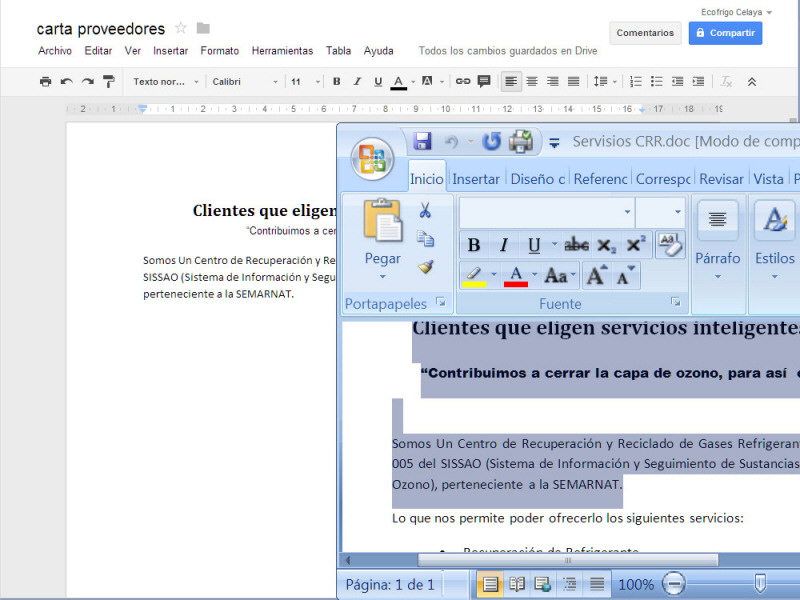 Crear archivos de texto / word en Google Drive