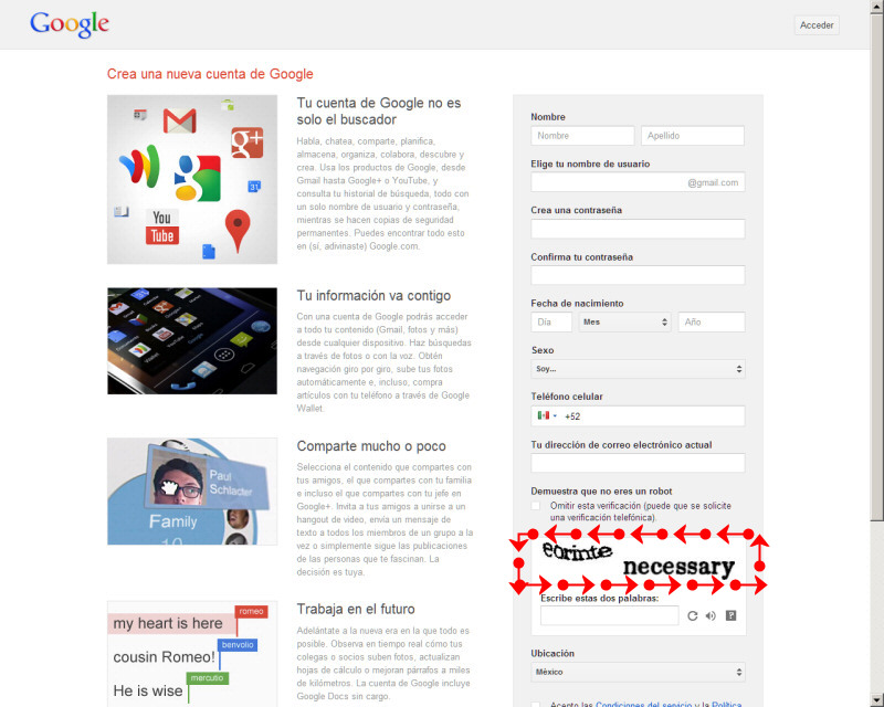 Google Drive Crear Cuenta