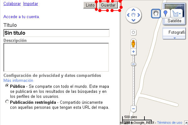 guardar un google map