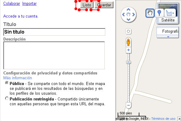 cerrar un google map