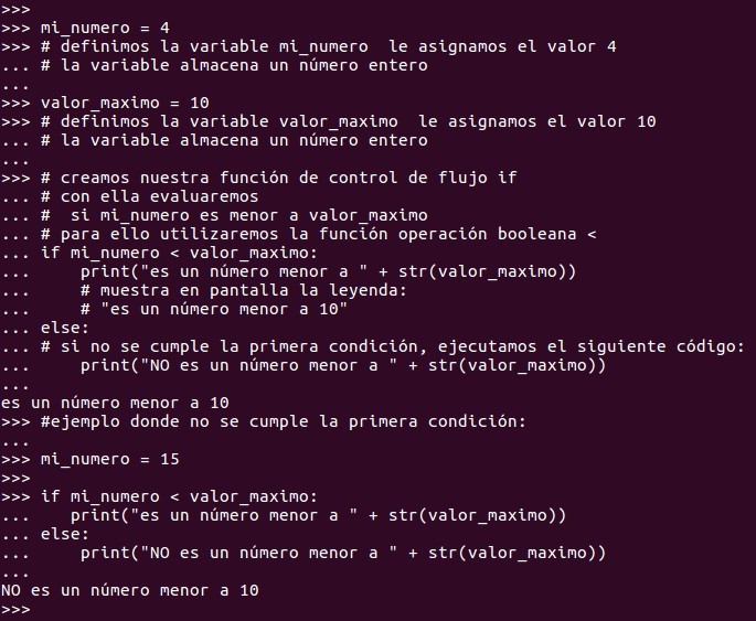 Con if  else evaluaremos el resultado de una operación booleana