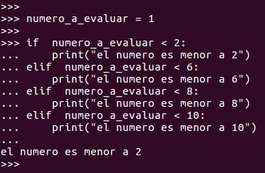 Podemos utilizar varios elif.