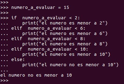 Podemos utilizar varios elif.