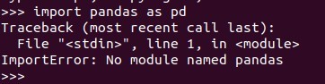 Error: pandas no está instalado