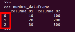 Como verán, aparecerán unos número que nadie creó: 0, 1 y 2. Esos números corresponden al index / índice de nuestro dataframe.