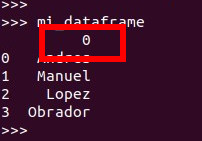 la columna del dataframe no tiene nombre