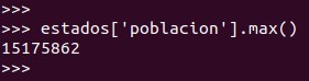 Python pandas: >Para obtener el valor máximo de una columna en  un dataframe utilizaremos el comando max()