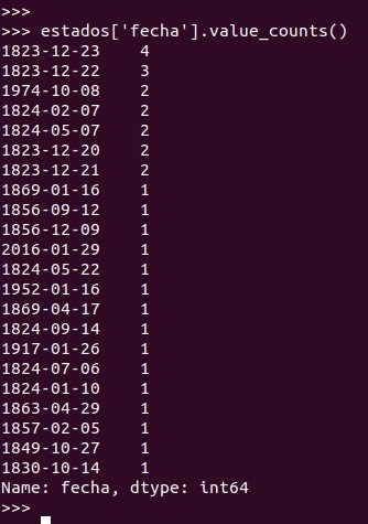 Python pandas: value_counts() contar valores únicos