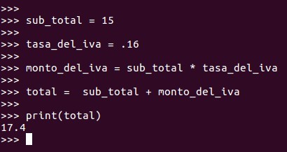 podemos utilizar variables en nuestras operaciones aritméticas... y almacenar el resultado en otras variables.