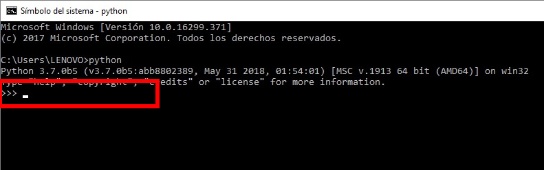 Python nos dará la bienvenida