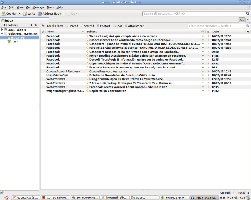 Mozilla Thunderbird en Ubuntu