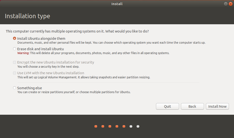 El siguiente paso es muy importante. Aquí sabremos si Ubuntu detectó la existencia de Windows.