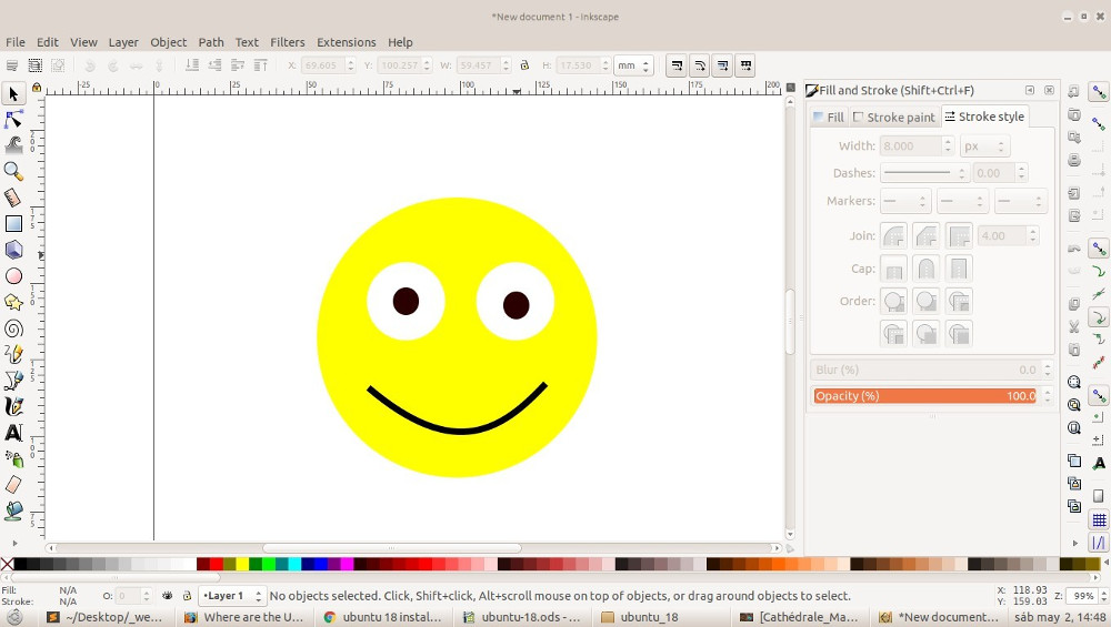 Inkscape es un editor de imagenes vectoriales